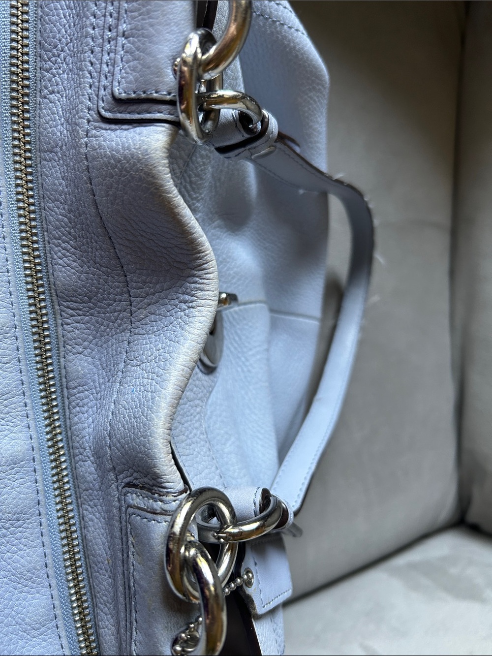 Coach Penelope Lilac Pebbled Leather Carryall Tote Bag F16530 - Picture 12 of 13